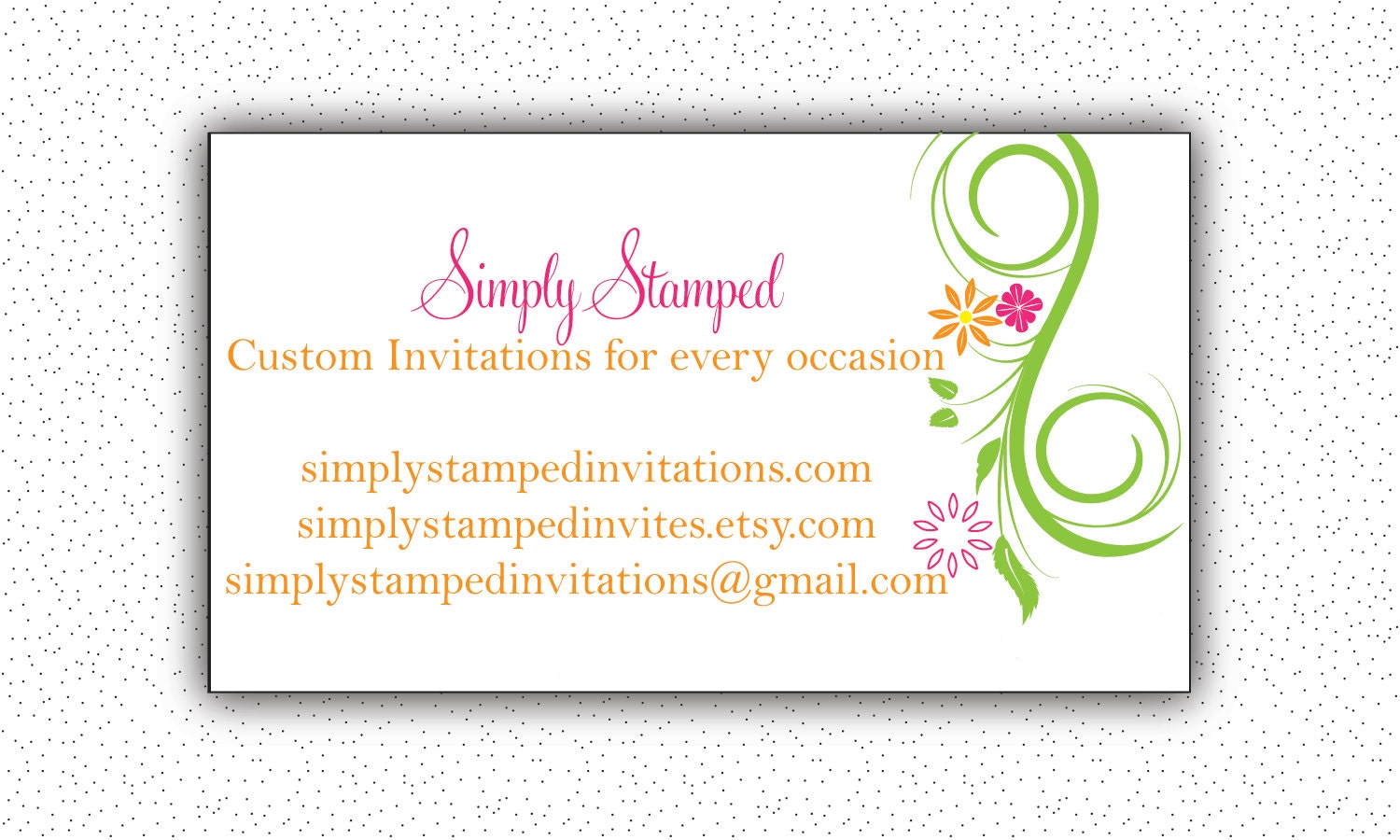 Business Card Design Flowers and Swirls PRINTABLE Il_570xn