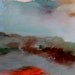 Landscape, Original oil painting on paper 10 x20