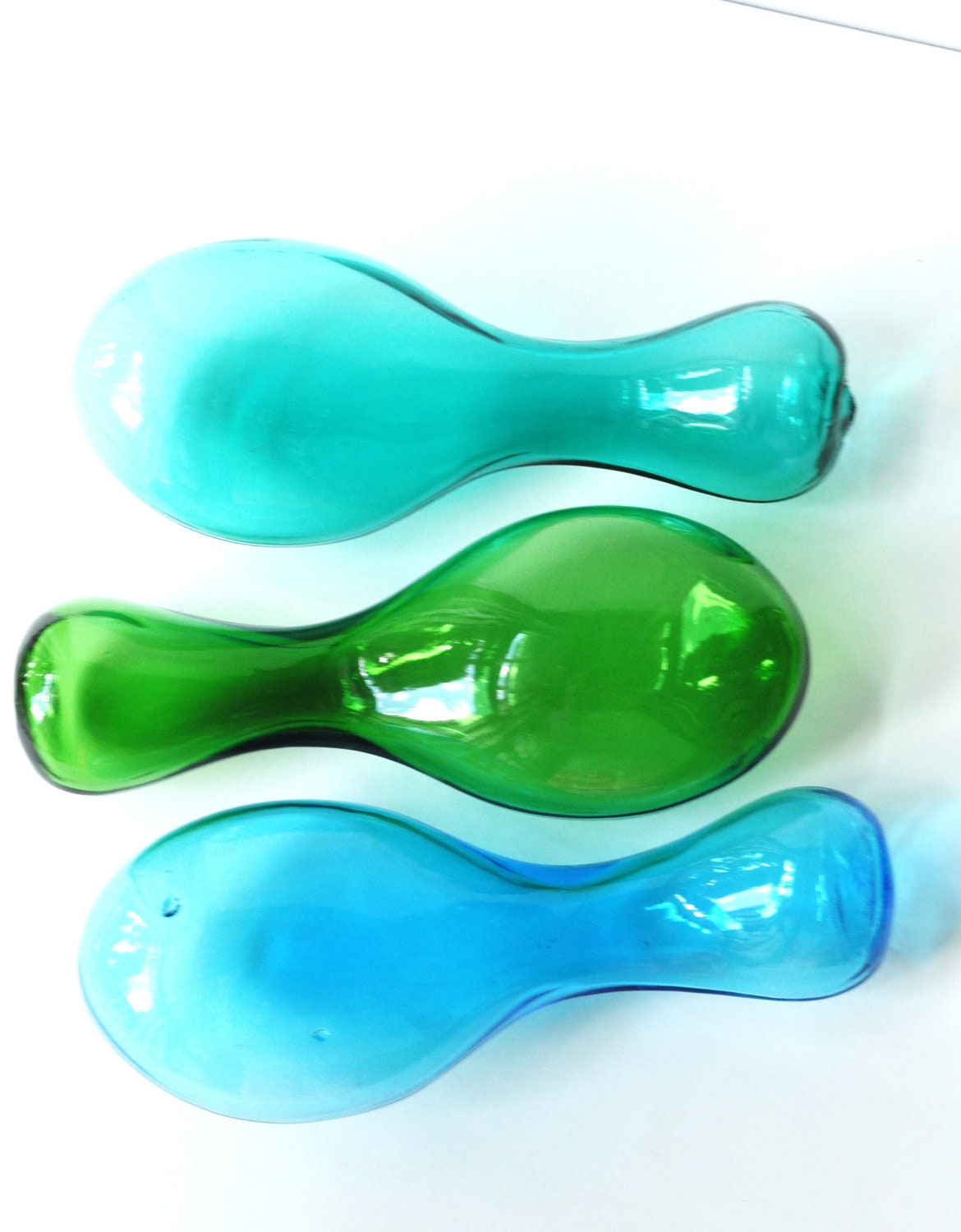 Antique Glass Sock Darner Aqua Egg Darner Hand Blown