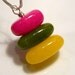 Wire Wrapped Stacked Triple Jade Bead Puffed Gemstone Pendant...BB