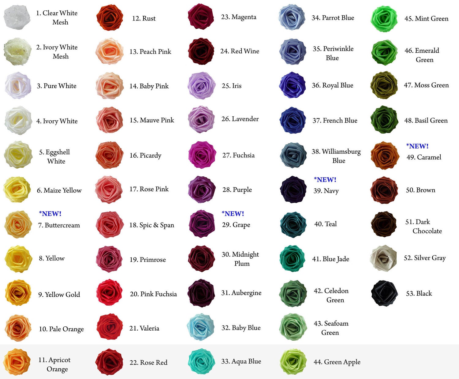 12 Origami Rose Swatch Colors