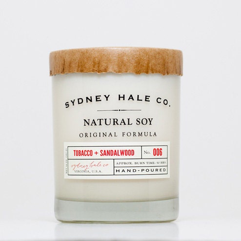soy candle - TOBACCO and SANDALWOOD