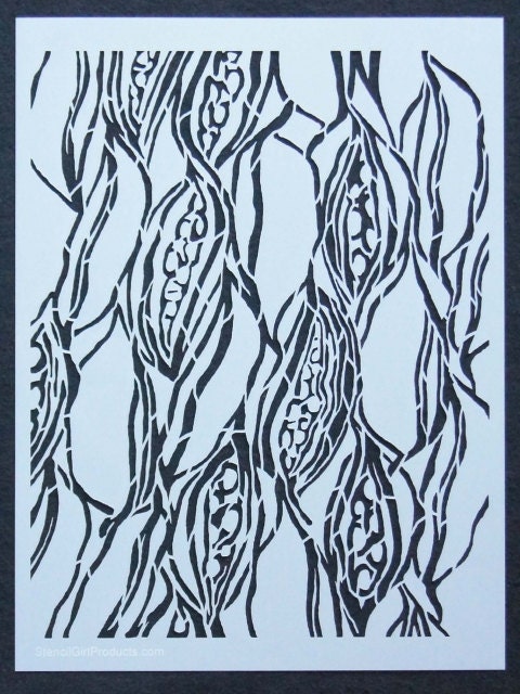 Pods stencil 9x12 inches
