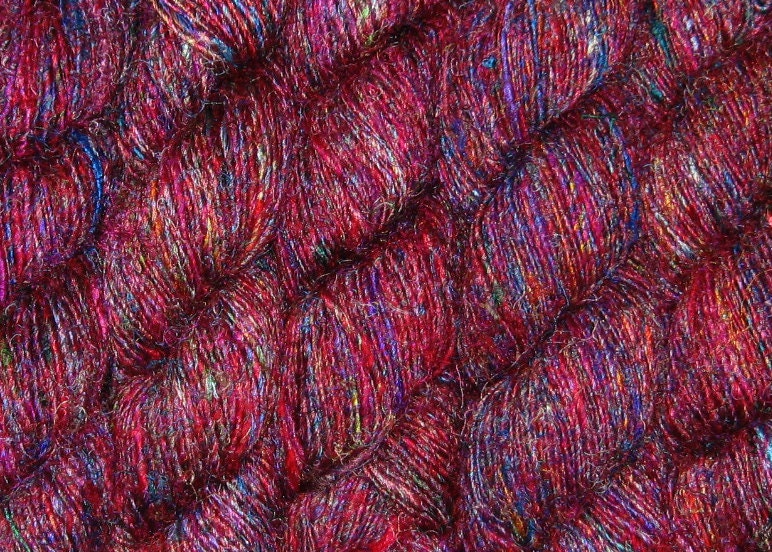 1100 yards Sari Silk Yarn, Recycled Handspun SUPER PREMIUM, Fair Trade, 24 oz, 695 oz