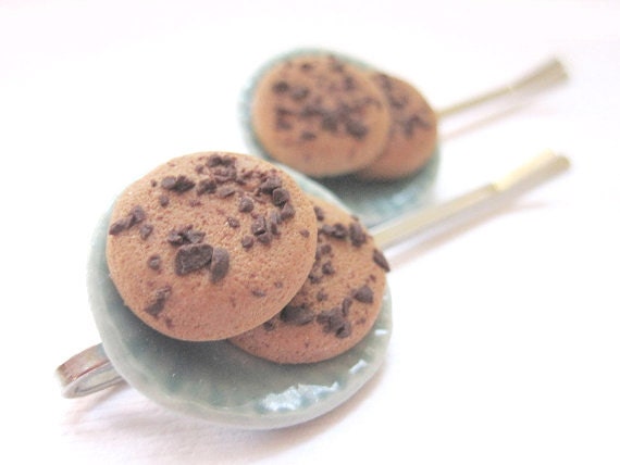 Chocolate Chip Cookie Bobby Pins