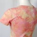 Painterly Flowers on a Mimosa Morning - a Hand-dyed Cotton Interlock Vee-neck Tee (medium - small)