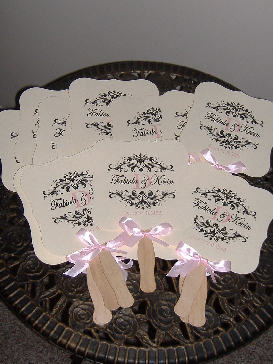 Wedding Fans with Monogram