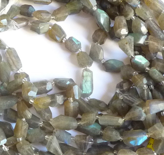 Firey Labradorite Faceted Nugget Beads