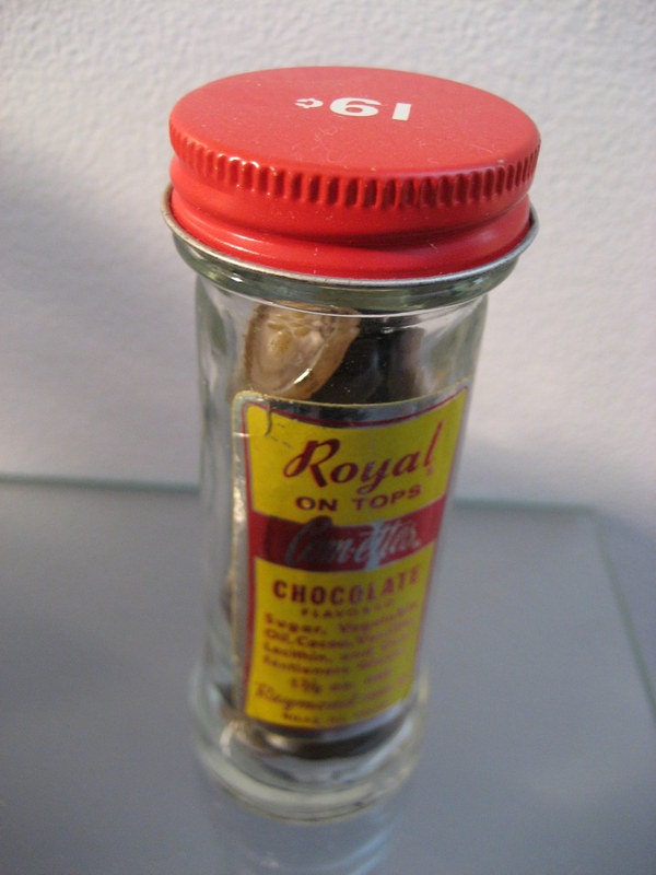 Vintage 1960s Royal Brand Cake Decorating Chocolate Candy Jar w 19 Cents on Lid