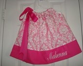 Makenna Personalized Candy Damask Pillowcase Dress-Available in sizes NB thru 4