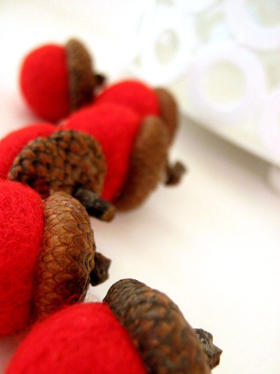Wool Needle 6 Felted Acorns, Waldorf Woodland Natural Nature Autumn Fall Thanksgiving