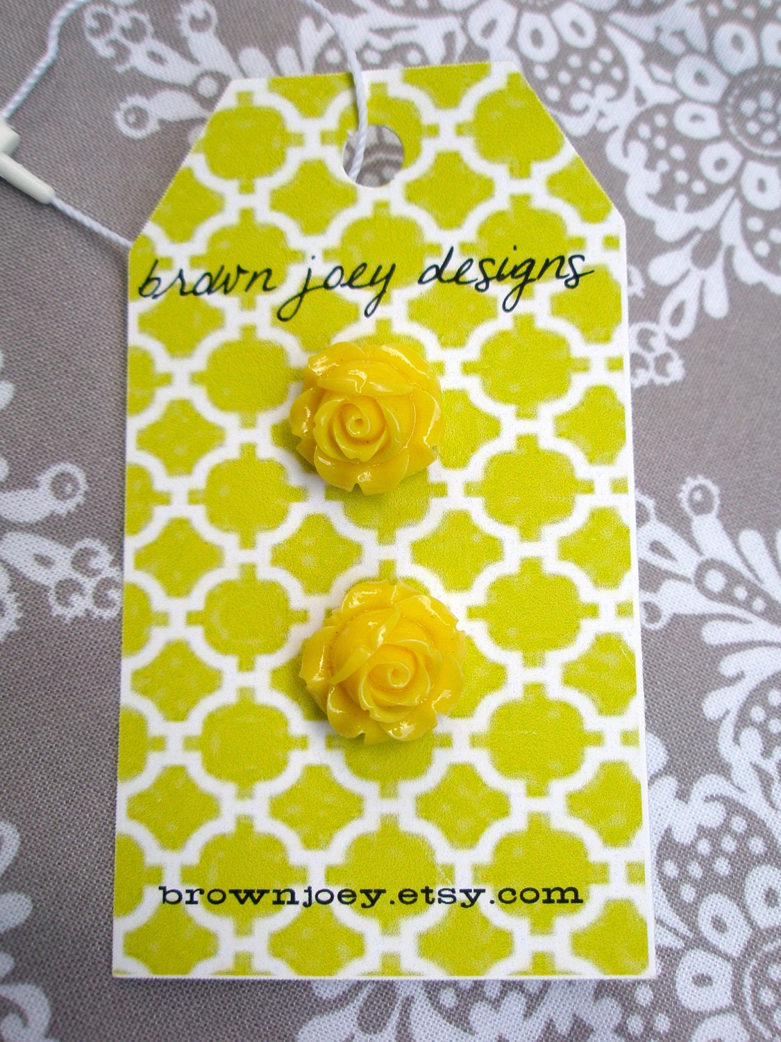 post earrings - - sunny yellow resin flowers - - hypoallergenic posts