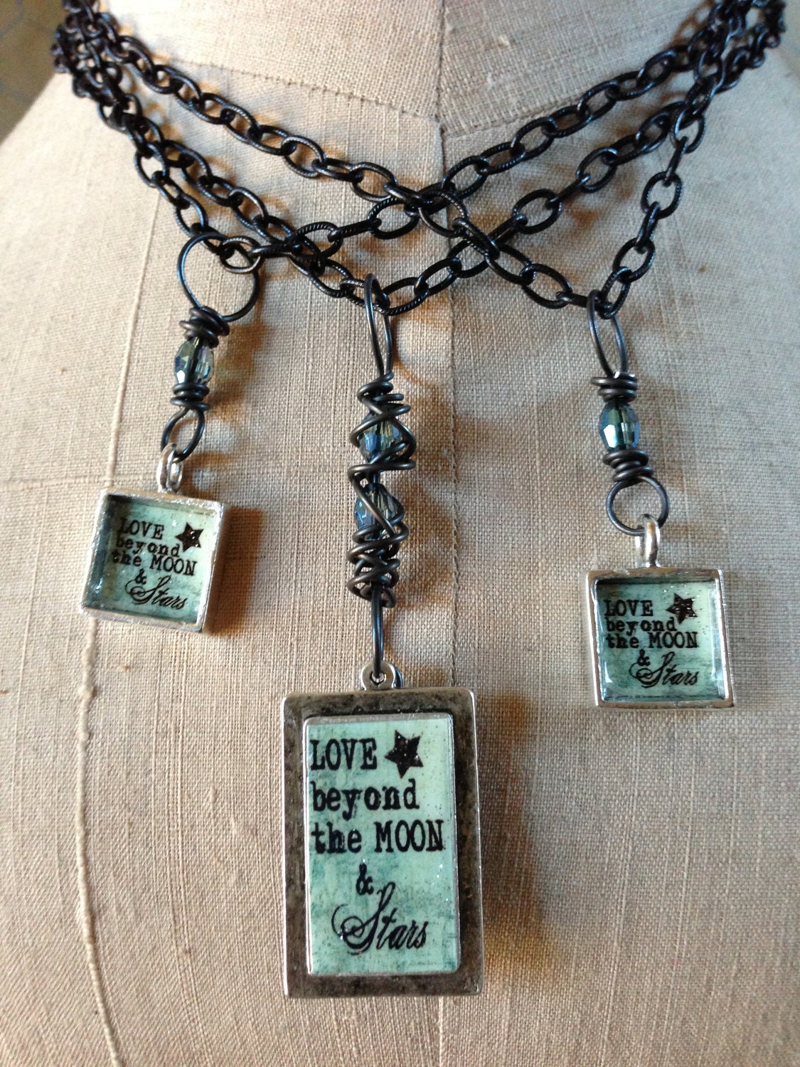 Trio of Mother Daughter Necklace / Grandmother by