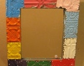 TIN CEILING Tile Mirror Patchwork Authentic Recycled S926-12