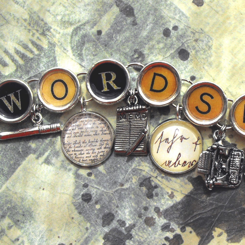Writers Wordsmith Charm Bracelet Literary Themed Jewelry