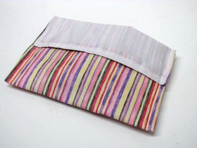 Stripes ReUsable Snack Bag Eco Friendly Lunch Bag Shades of Pink,Yellow, and Purple Women's Girl's Snack Bag