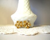 Vintage Rhinestone Earrings Clip On Earrings Topaz Color Earrings Sarah Coventry