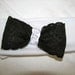 Stretch Headband Simple White with Black Lace and Satin bow