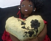 OOAK Black cloth doll made in America 24 inches