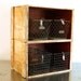 vINTAGE Fruit Wood Crate Bookcase Shelf Industrial Chic, white wash distressed finish