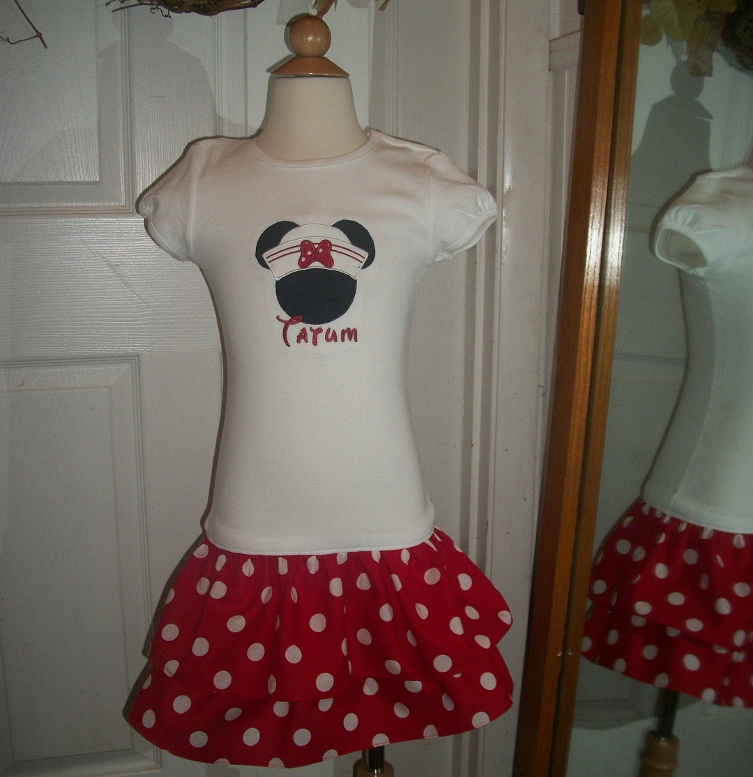 Disney Sailor Hat Ruffle Dress in blue or white