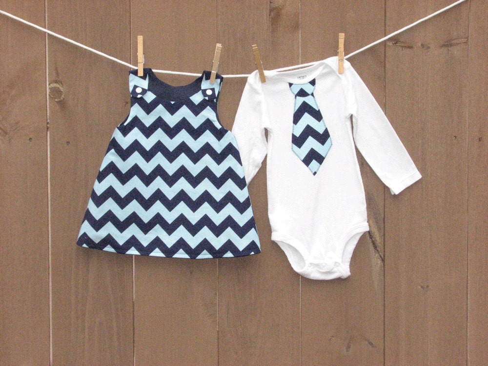 Brother Sister Matching .STELLA. A Line Jumper Dress and Tie T-shirt or Onesie. Picture Perfect Coordinating Set.  Sizes 3 months-8 years.