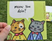 Boy Kitty Conversation Note Card, 1 card and envelope, boy kitten in tuxedo