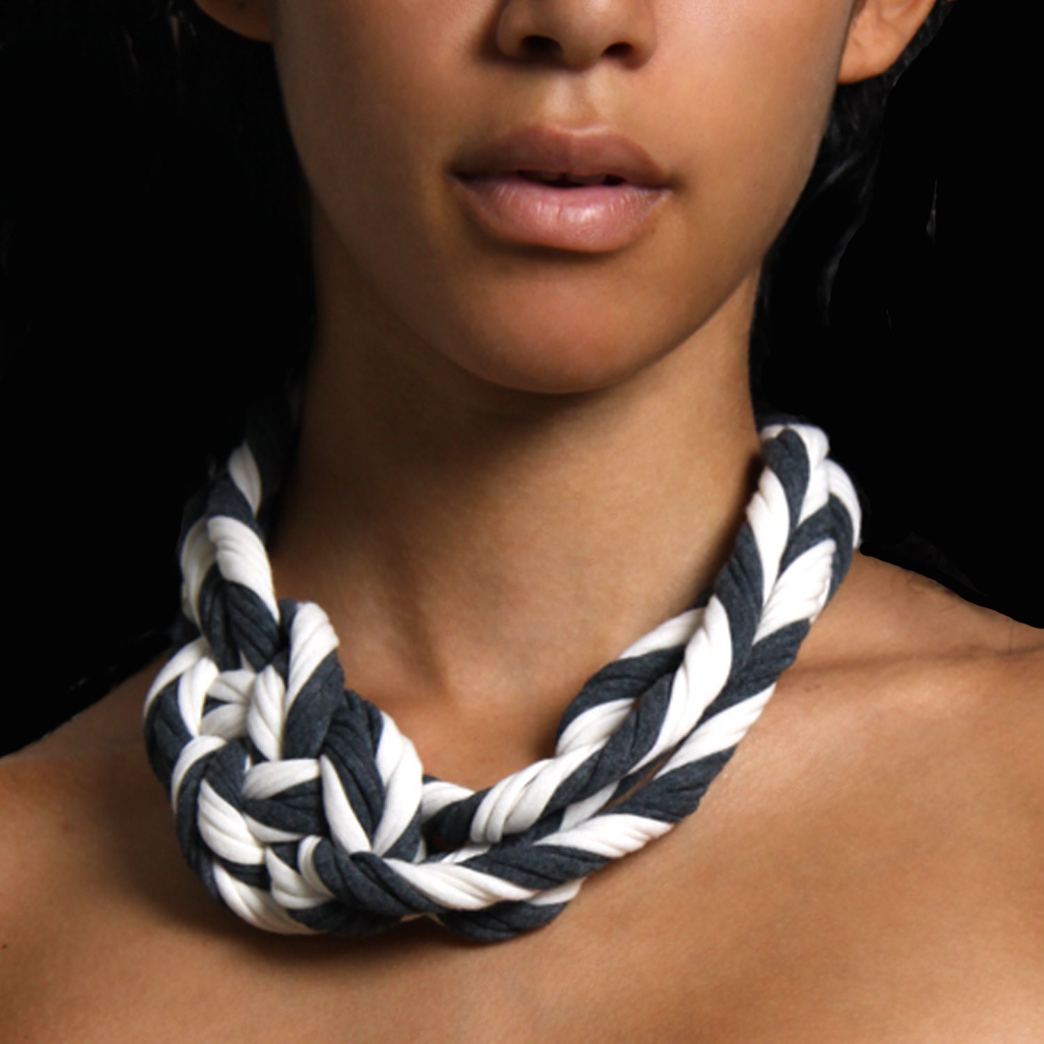 Hair Accessories Headband Womens Necklace Braided Knotted Boho Jewelry Headbands Necklaces Fabric Braid Knot African White Grey