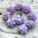 Purple Lotus Flower Bezel Bracelet, Silver Bezel Set Bracelet, polymer clay jewelry