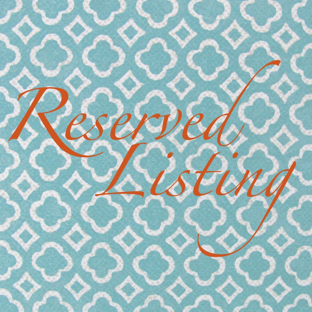 Reserved for Amanda D