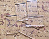 5 Clear Rectangle Glass Inserts for NunnDesign Pendant Blanks Trays Bezels photos