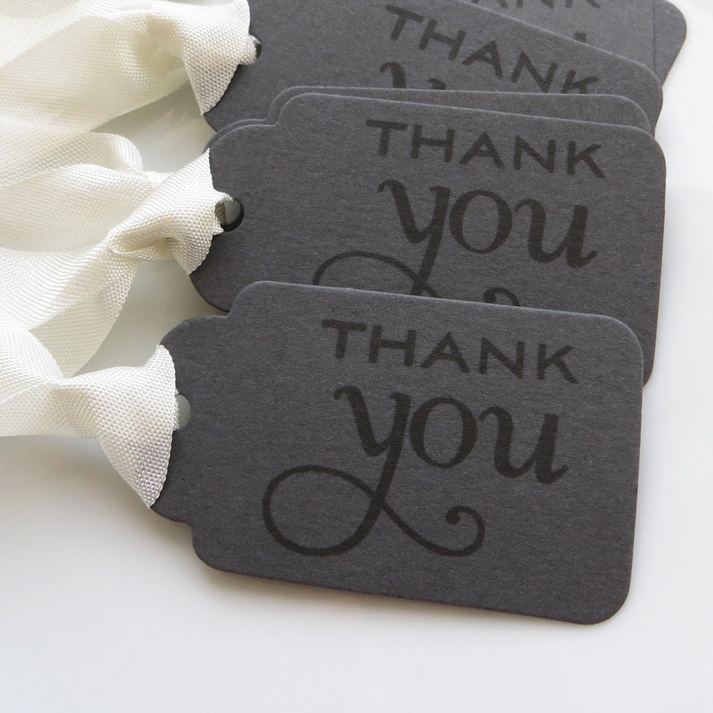 Thank You Tags - Set of 6 - Custom Colors Available - Wedding Favor Thank You Bridal Shower Thank You Tags Il_570xn