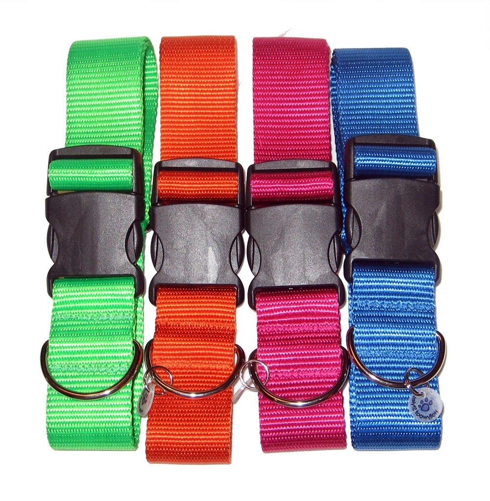 Solid Nylon Large Dog Collar / Choose Your Color / 1.5" Wide Dog Collar