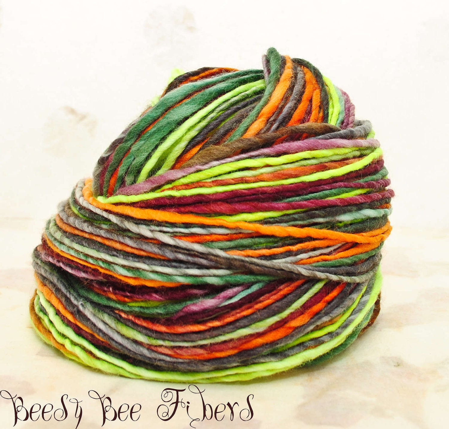 handspun yarn, merino yarn, single ply - 106 yards approx - 2.1 oz - WILD FLOWERS