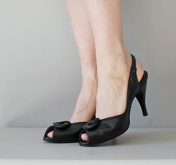 1950s shoes  50s peeptoe high heels  D'Antonio heels