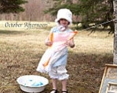 Child's Complete Colonial or Prairie Girl Dress Bonnet Bloomers and Apron