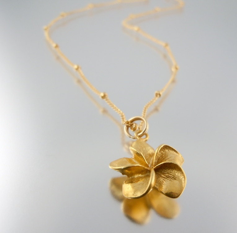Gold Plumeria Necklace