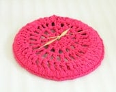 Lacy hot pink Clock Cotton Crochet