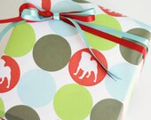 Dog Silhouette Wrapping Paper Polka Dots 12 Foot Roll