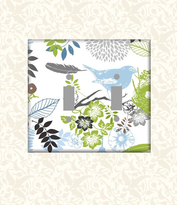 Double Light Switch Cover Joyful Heart Nature Art for Room Decorating