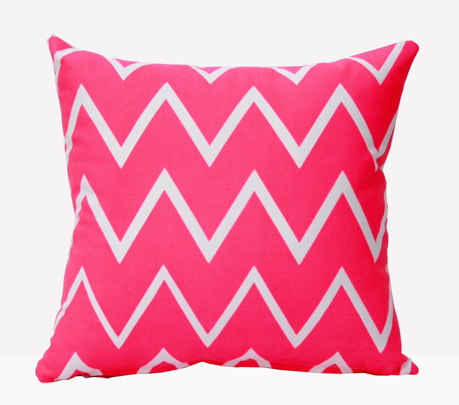 Truly Outrageous -  16" x 16" organic, chevron screen printed pillow featured in Real Simple- neon pink