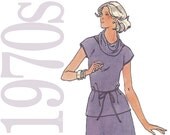 1970s Vintage Pattern - Cowl Neck Dress - 42 Bust Womens Dress Sewing Pattern - Butterick 5313 - Uncut, FF