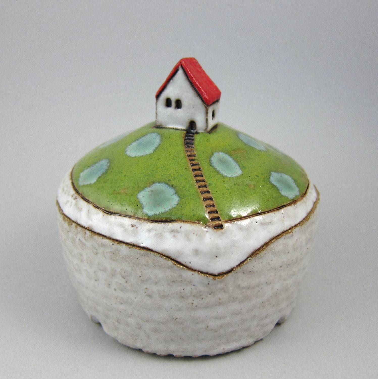 Morning Frost...Lidded Box in Stoneware