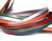 Narrow Flat Leather strap for jewelry, one yard of leather in one color.