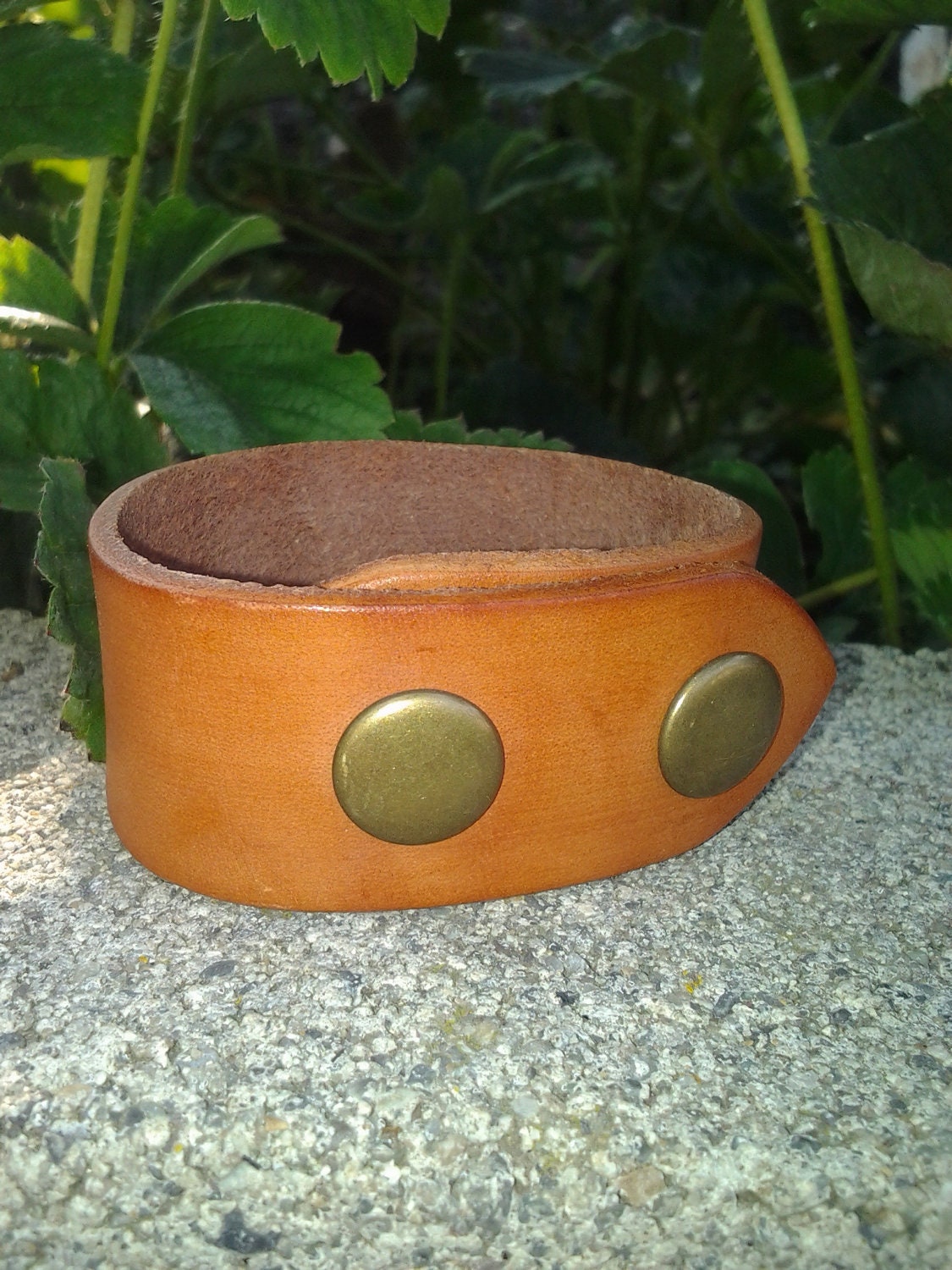 Tan Leather Bracelet Cuff Blank Firm High-Quality Tooling Leather in 1" width