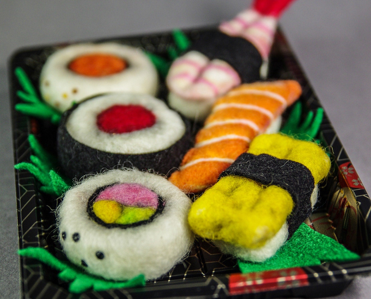 OOAK Needle Felt Plush -  Sushi Magnet Set of 6