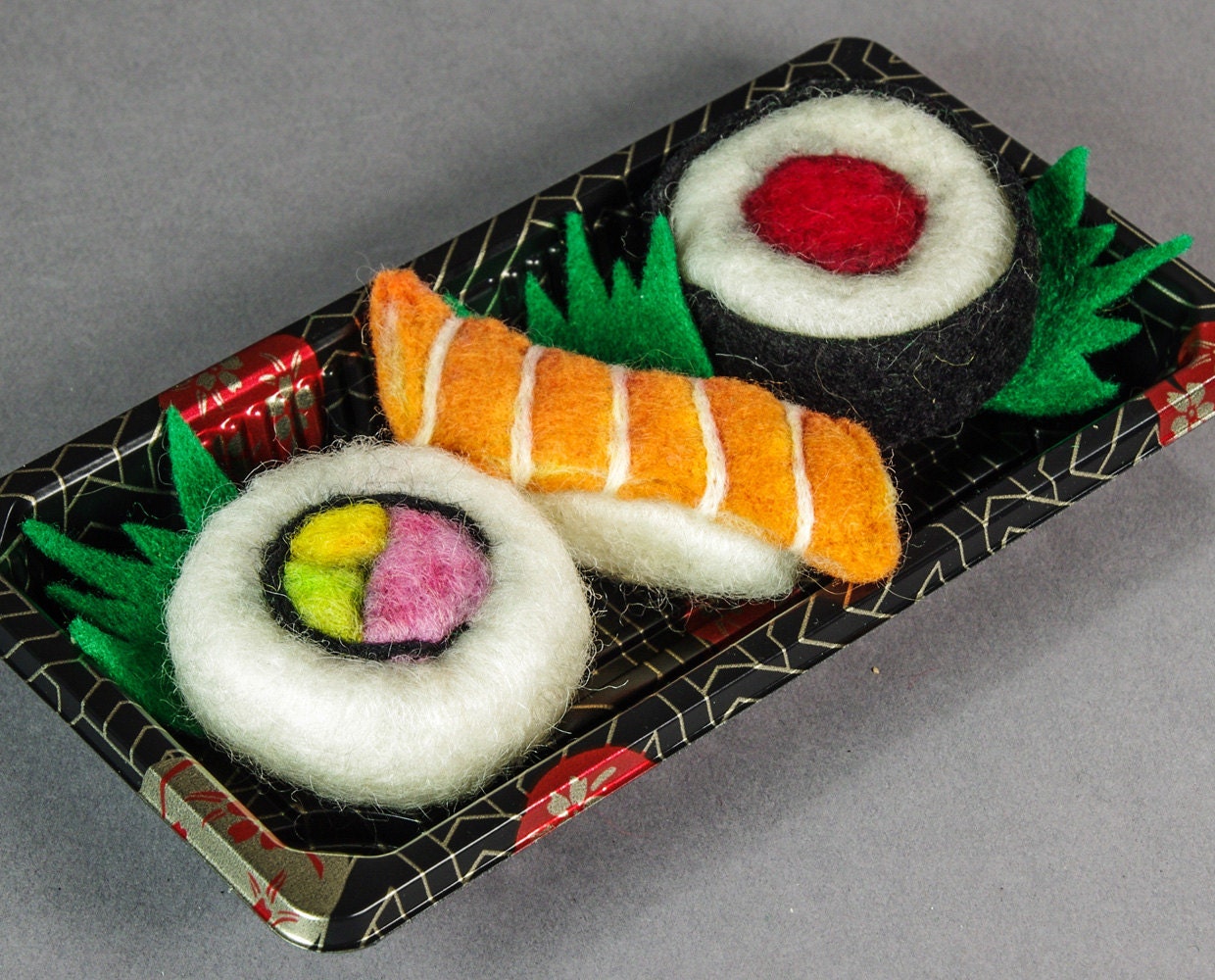 OOAK Needle Felt Plush -  Sushi Magnet Set of 3