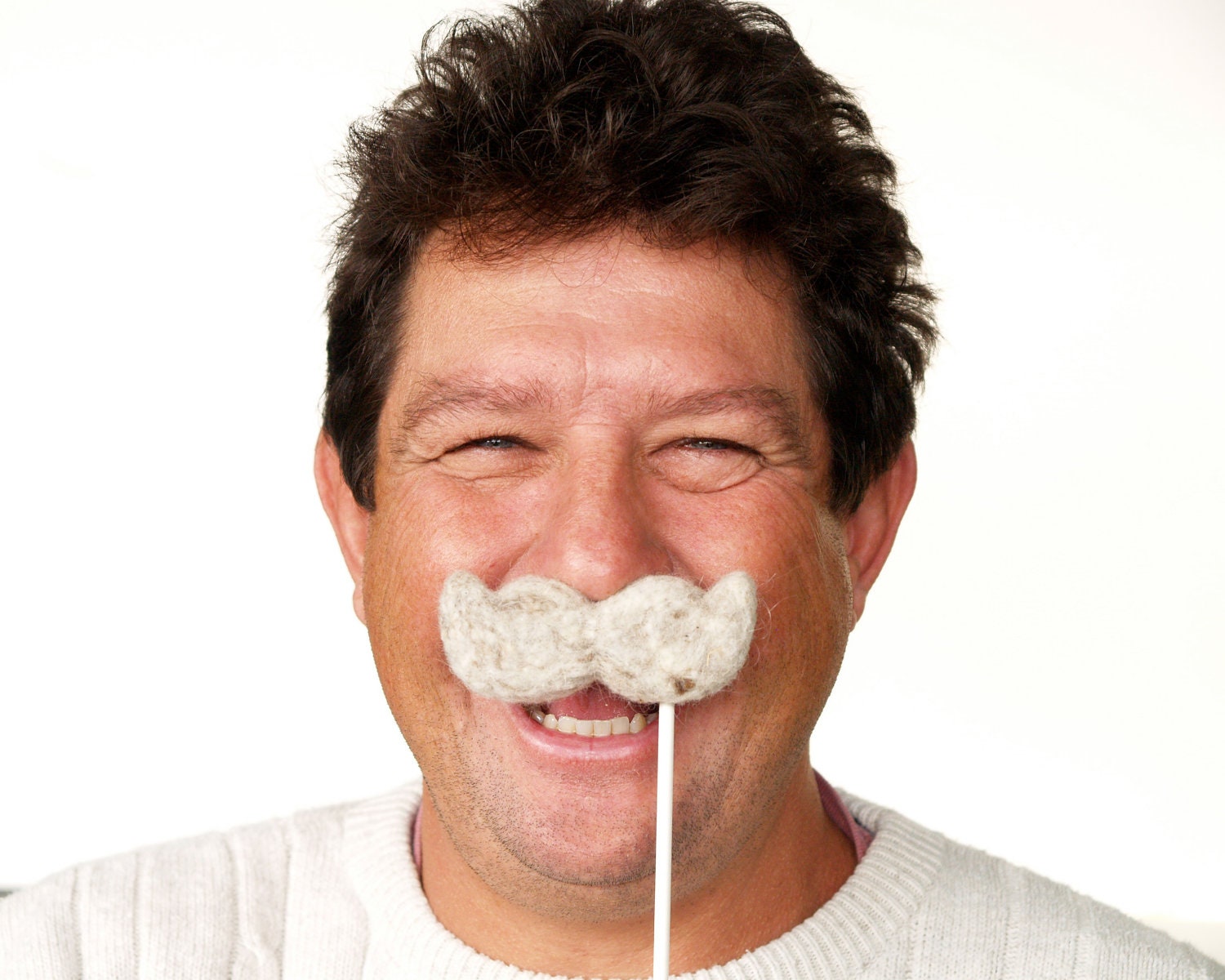 Gray Moustache, Halloween Costume, Kids and Adults for a Fun Halloween Dress Up Accessory, Needle Felted Wool