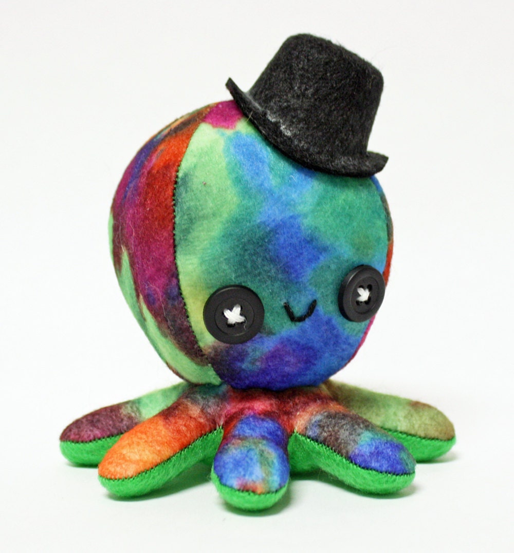 Multi-colored gentleman octopus plushie - 4"