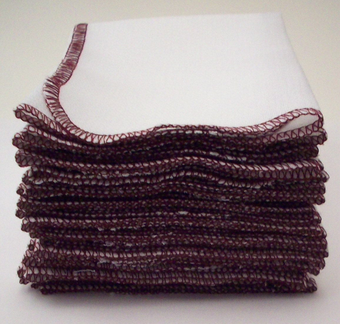 Unpaper Towels Burgundy Border - Reusable Paper Towels - Laundry and Cleaning